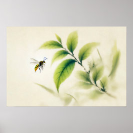 Kinesisk Bläck Hornet på Gren Poster