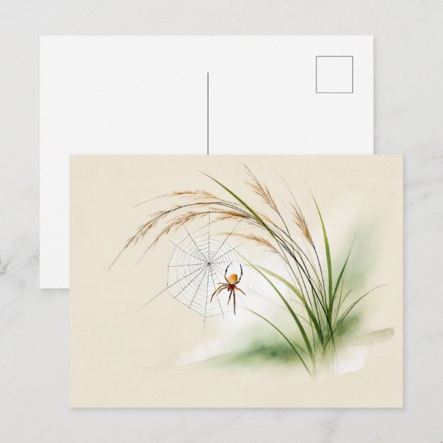 Kinesisk Bläck Spider på Ris Vykort (Fram/baksida)