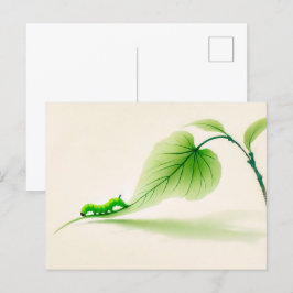 Kinesisk bläckfjäril larv på Lind Vykort