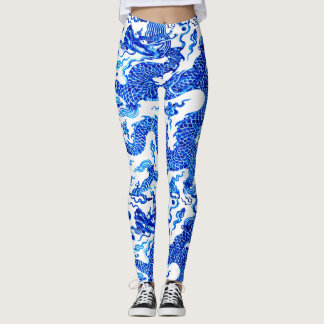 Kinesisk blåttdrakeYoga flåsar spring Leggings