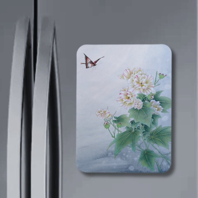 Kinesisk blomma med fjäril magnet (Skapare uppladdad)