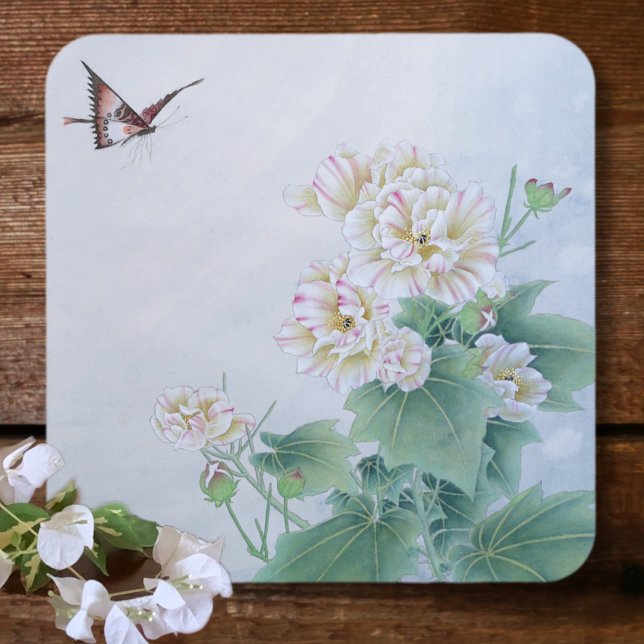 Kinesisk blomma med fjäril underlägg papper (Skapare uppladdad)