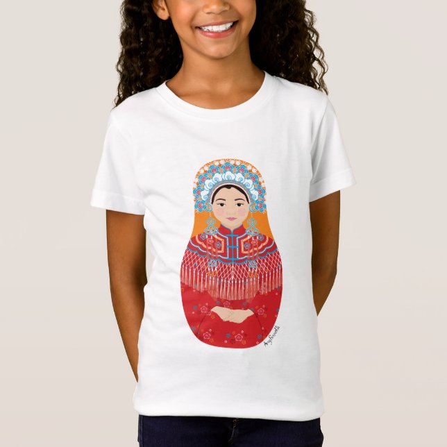 Kinesisk bride Matryoshka Girls' T Shirt (Framsida)