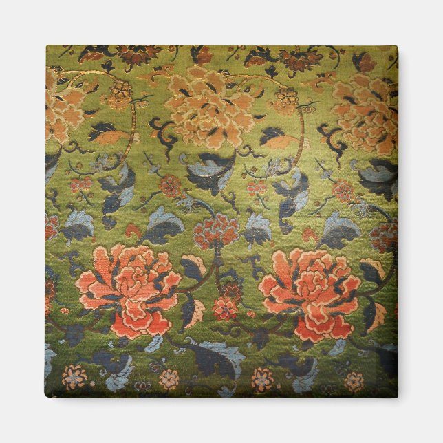 Kinesisk Brocade-Grönt Magnet (Framsidan)