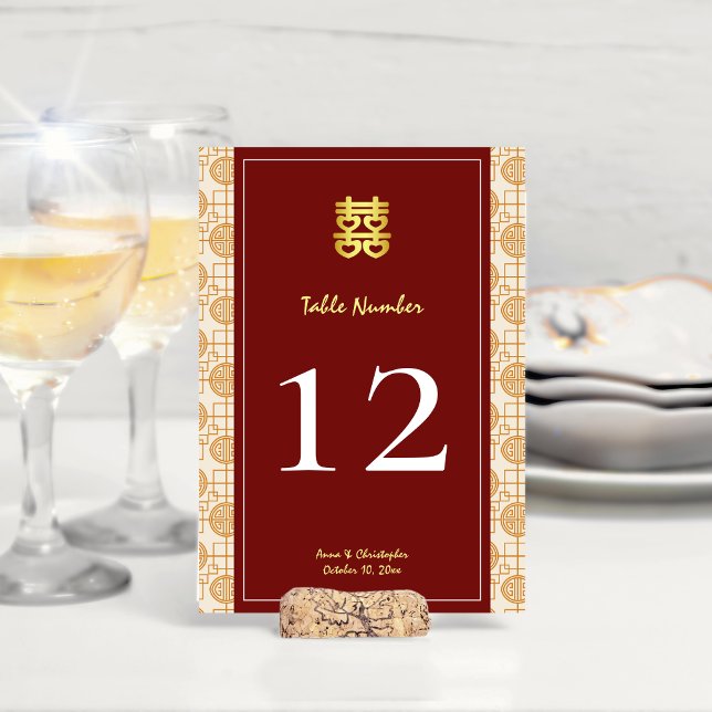 Kinesisk bröllop auspicious peranakan banquet bordsnummer (Skapare uppladdad)