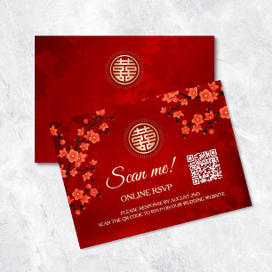 Kinesisk Bröllop OSA Online QR-kod Tilläggskort