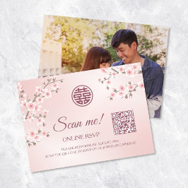 Kinesisk bröllops QR-kod RSVP Online Tilläggskort