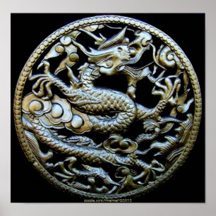 Kinesisk Bronze Dragon/Oriental Gift Print Poster