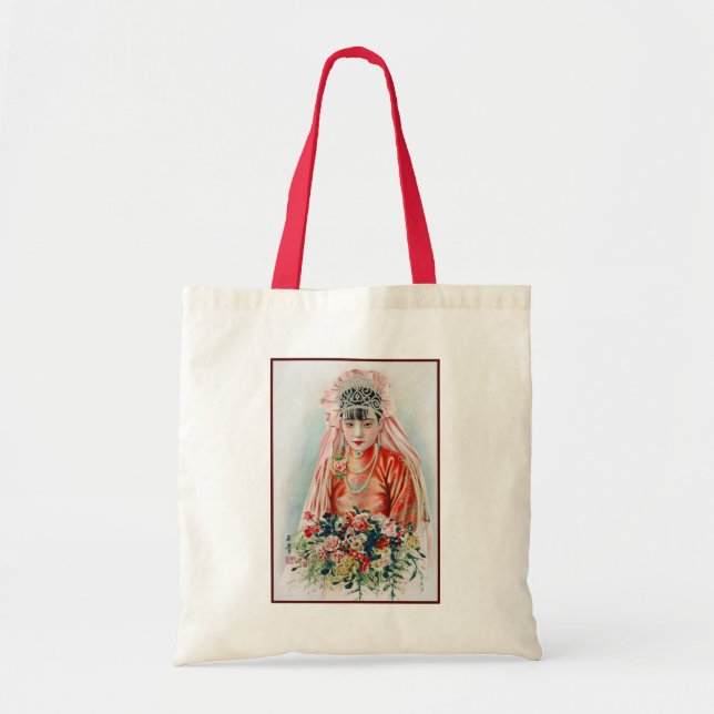 Kinesisk Brud Totebag Tygkasse (Framsidan)