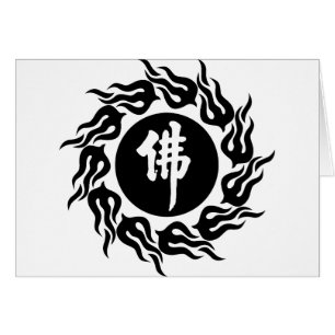 Kinesisk Buddha Calligraphy Hälsningskort