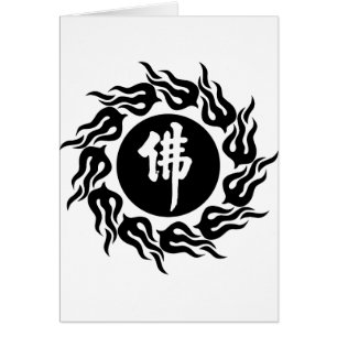 Kinesisk Buddha Calligraphy Hälsningskort