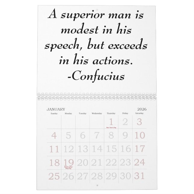 Kinesisk Confuciankalender för nytt år Kalender (Jan 2026)