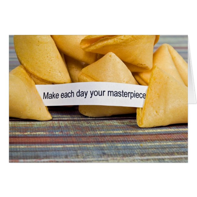 Kinesisk cookie hälsningskort (Framsidan Horizontal)