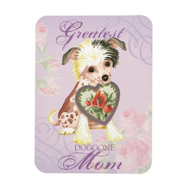 Kinesisk Crested Heart Mamma Magnet (Vertikal)