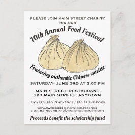 Kinesisk dim Sum Shumai Dumplings Food Festival Inbjudan Vykort