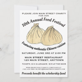 Kinesisk dim Sum Shumai Dumplings Food Festival Inbjudningar