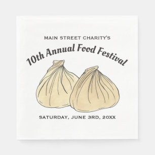 Kinesisk dim Sum Shumai Dumplings Food Festival Pappersservett