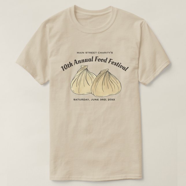 Kinesisk dim Sum Shumai Dumplings Food Festival T Shirt (Design framsida)