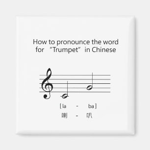 Kinesisk division "Trumpet" i musical Notation IPA Magnet