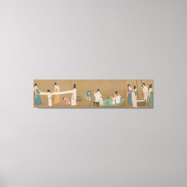 Kinesisk domstol Dam förberedande av nyligen vävda Canvastryck (Framsida)