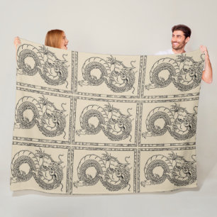 Kinesisk dragon Blanket (transparent) Fleecefilt
