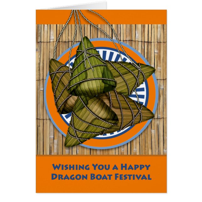 Kinesisk Dragon Boat Festival Zongzi Ris Dumpling Hälsningskort (Framsidan)