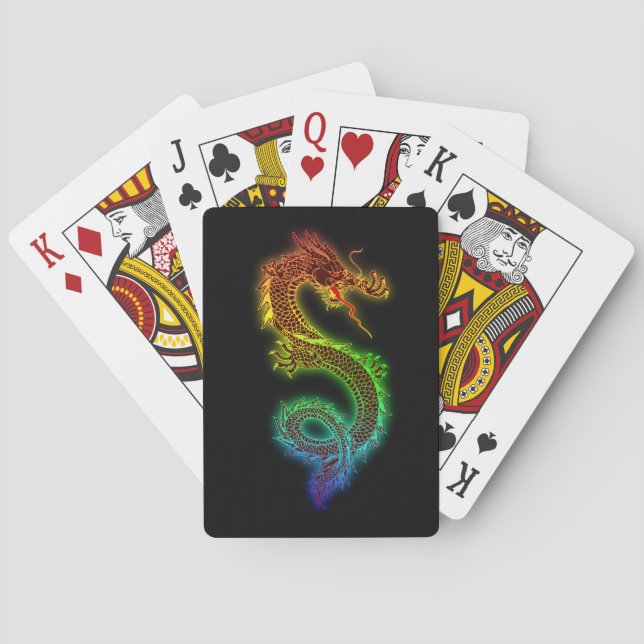 Kinesisk dragon casinokort (Baksidan)