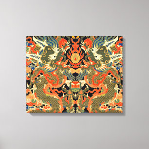 Kinesisk dragon Colorful Art Canvastryck