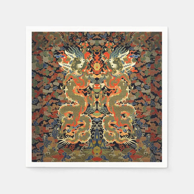 Kinesisk dragon Colorful Art Pappersservett (Framsidan)