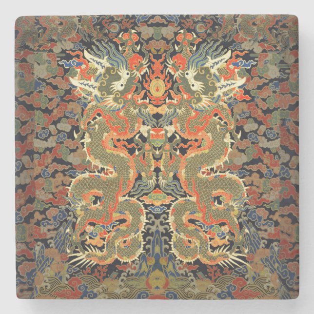 Kinesisk dragon Colorful Art Stenunderlägg (Framsidan)