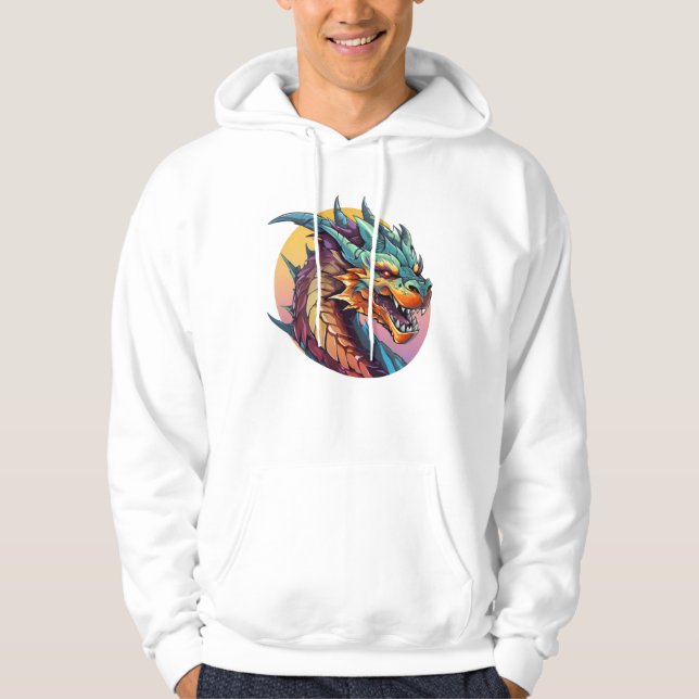 Kinesisk dragon Colorful Tecknad Hoodie (Framsida)