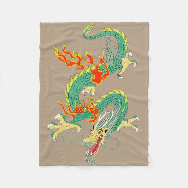 Kinesisk Dragon Fleece Blanket (Framsidan)
