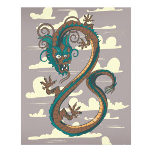 Kinesisk dragon fototryck