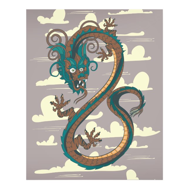 Kinesisk dragon fototryck (Framsidan)