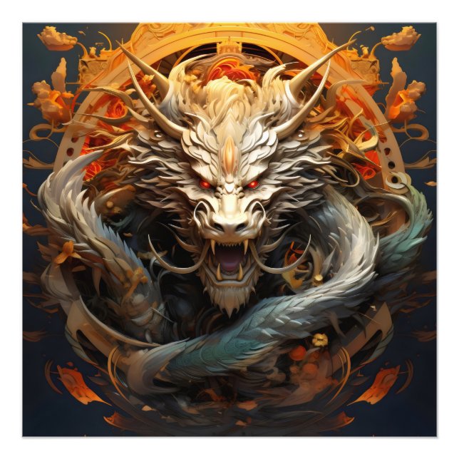 Kinesisk dragon fototryck (Framsidan)