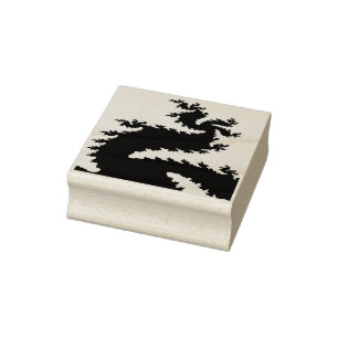 Kinesisk dragon Fractal Wood Art Frimärke Stämpel