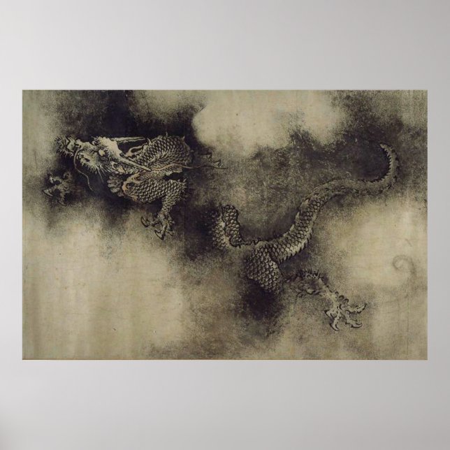 Kinesisk dragon från Sång Dynasty av Chen Rong Poster (Framsidan)