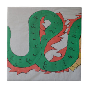 Kinesisk dragon kakelplatta