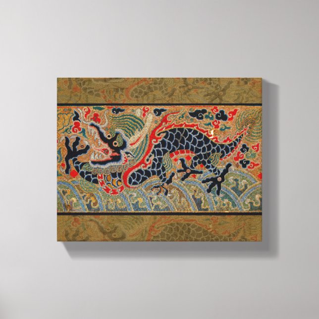 Kinesisk Dragon Symbol Antique Asian Canvastryck (Framsida)