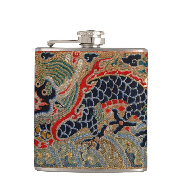 Kinesisk Dragon Symbol Antique Asian Fickplunta (Framsidan)