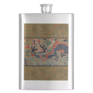 Kinesisk Dragon Symbol Antique Asian Fickplunta