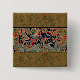 Kinesisk Dragon Symbol Antique Asian Knapp