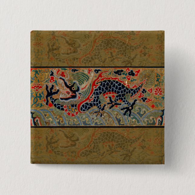 Kinesisk Dragon Symbol Antique Asian Knapp (Framsida)