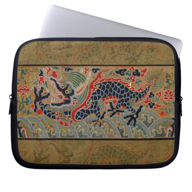 Kinesisk Dragon Symbol Antique Asian Laptop Sleeve (Framsidan)