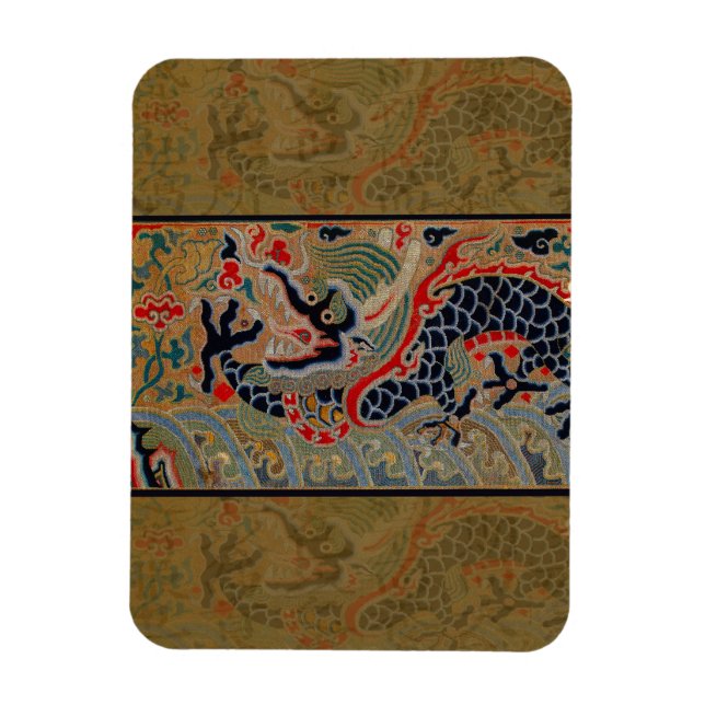 Kinesisk Dragon Symbol Antique Asian Magnet (Vertikal)