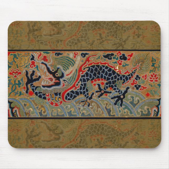 Kinesisk Dragon Symbol Antique Asian Musmatta (Framsidan)