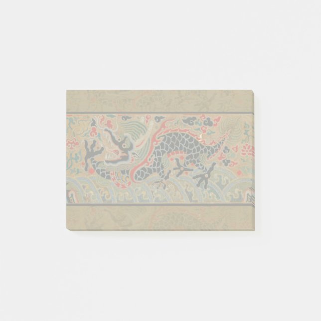 Kinesisk Dragon Symbol Antique Asian Post-it Block (Framsida)