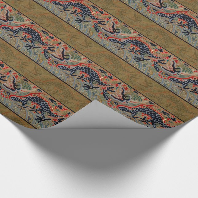 Kinesisk Dragon Symbol Antique Asian Presentpapper (Hörn)