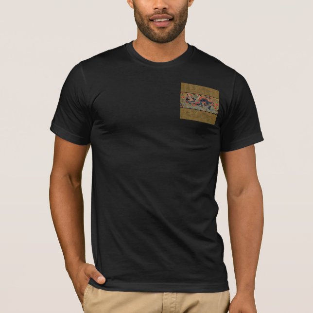 Kinesisk Dragon Symbol Antique Asian Tee Shirt (Framsida)