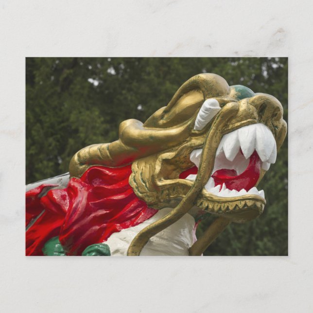 Kinesisk dragonboat-galjonsfigur, Stanley Park Vykort (Framsida)